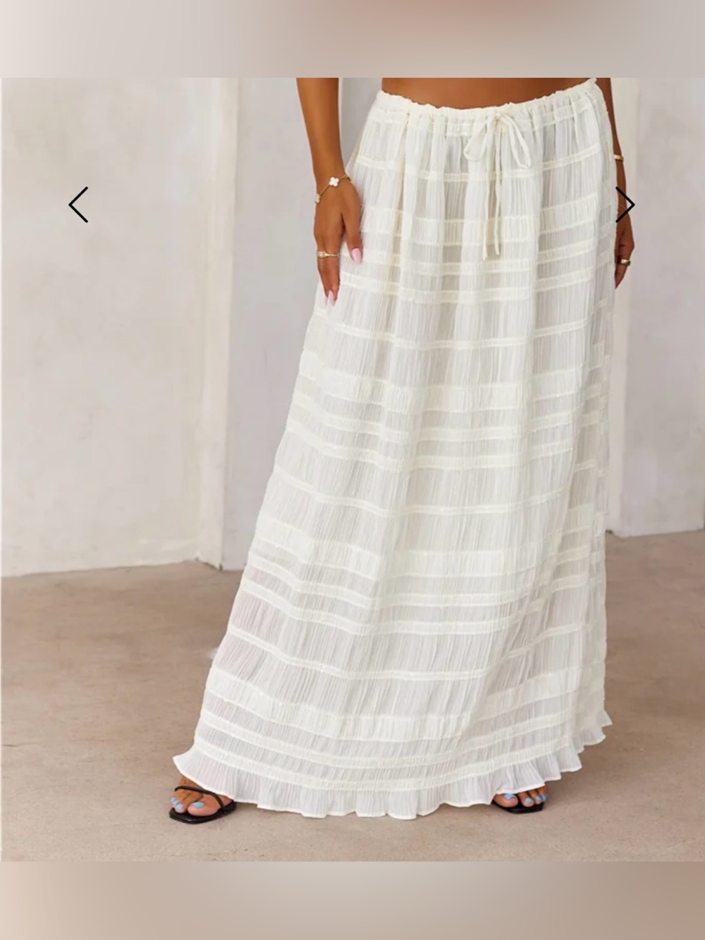 NWT Hello Molly Sunset Sands Chiffon Tiered Maxi Skirt, Medium